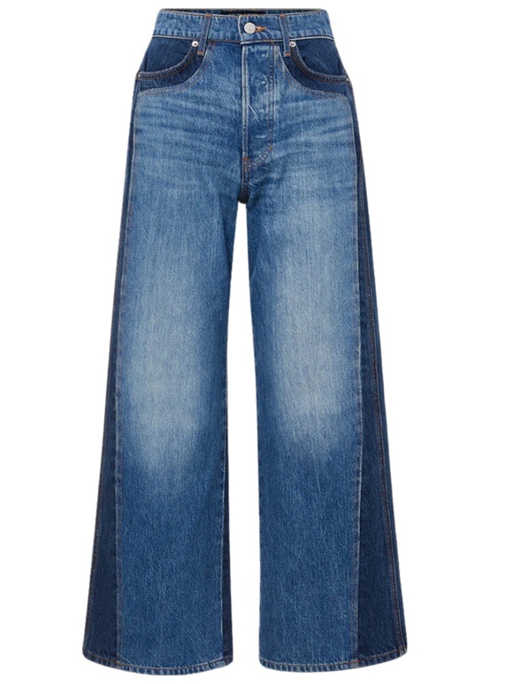 VERONICA BEARD Taylor Wide-Leg JeanTwo-Tone Cropped Size 28 Rebel Colorblock